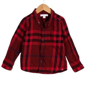 Burberry Toddler Boys Checkered Plaid Button Up Shirt